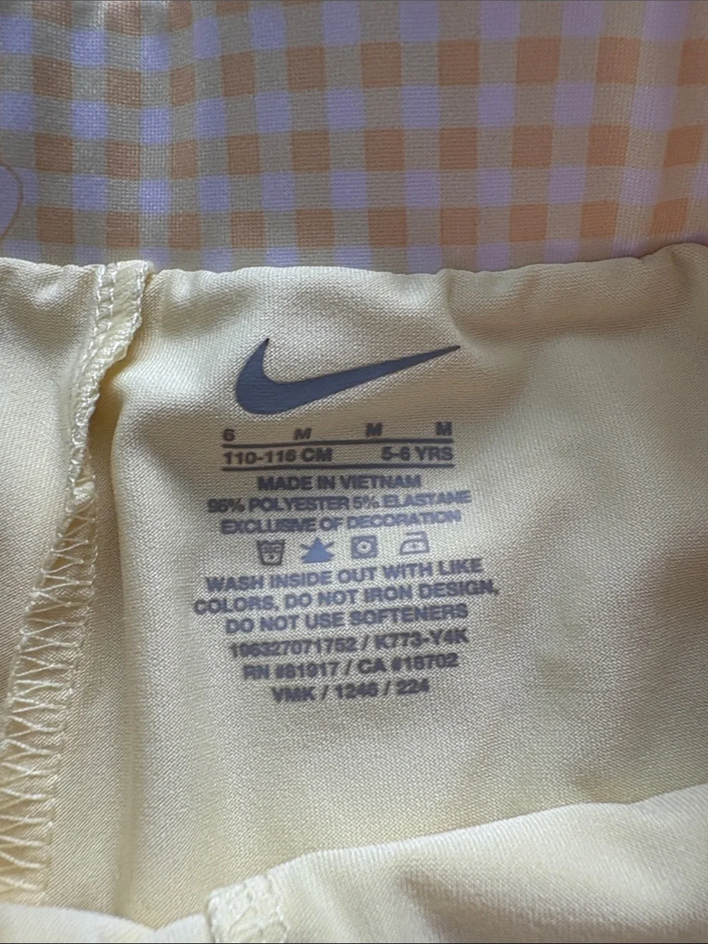 Nike Yellow Gingham Skirt with Teal Swoosh - Picture 2 of 5